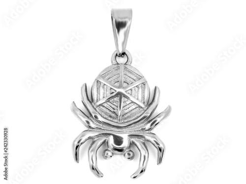 Jewelry pendant spider. Stainless steel.