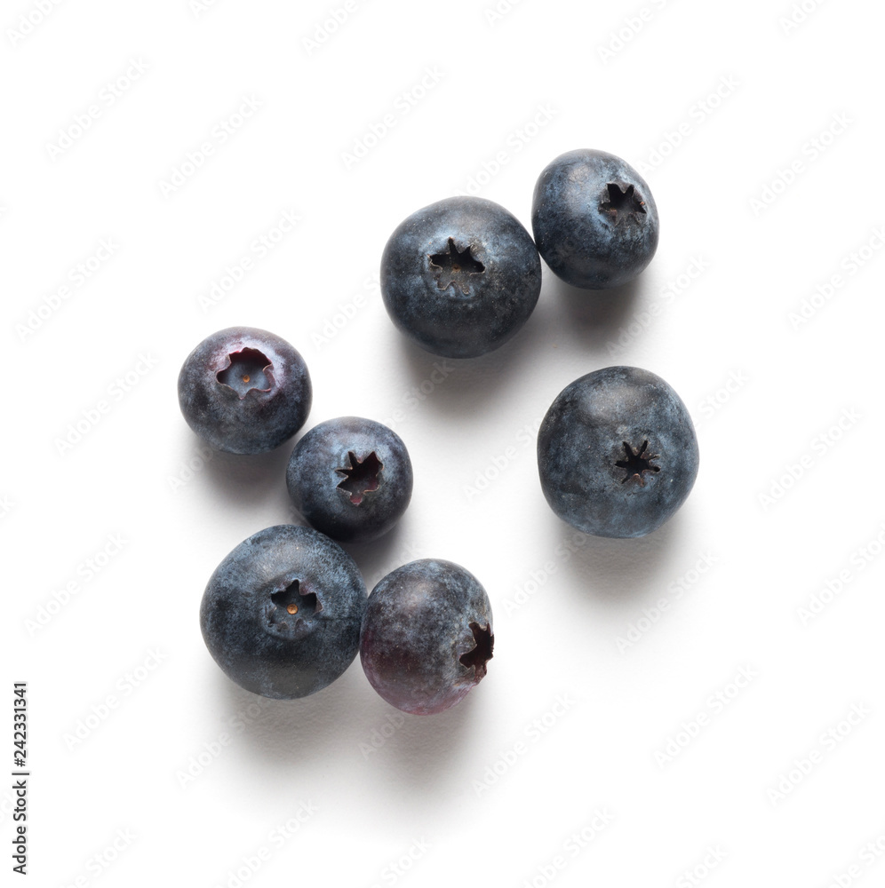 blueberries on white table, isolated with shadow blueberries on white table, isolated with shadow
