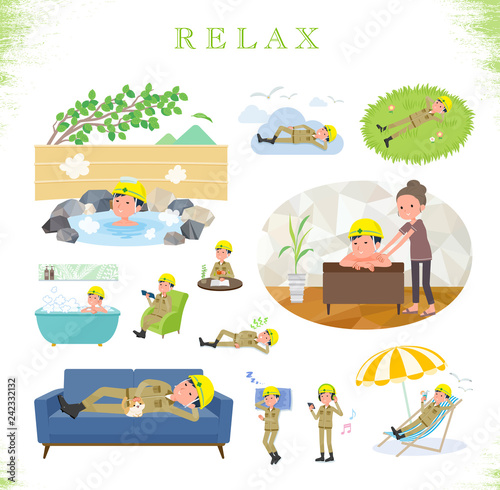 flat type helmet worker men_relax