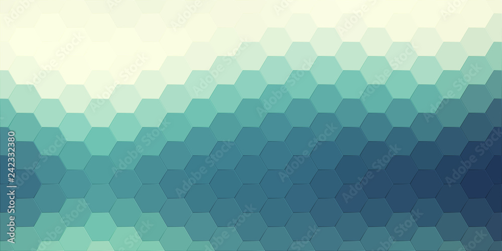 Abstract hexagonal background. Vector geometric background with hexagons and gradient effect. Bright color vector background illustration.