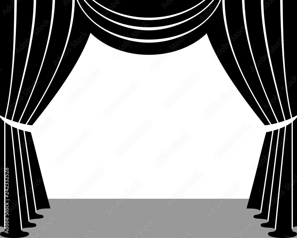 Curtains silhouette, great design for any purposes. Vector illustration ...