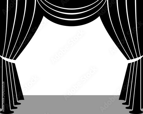 Curtains silhouette, great design for any purposes. Vector illustration.