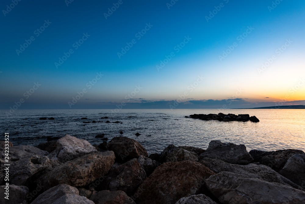 beautiful sea of Lazio with a beautiful sunset