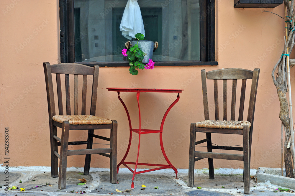 Fototapeta premium Two chairs and table at the house