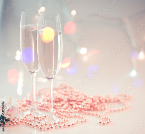 Champagne glasses  celebration background