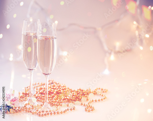 Champagne glasses  celebration background