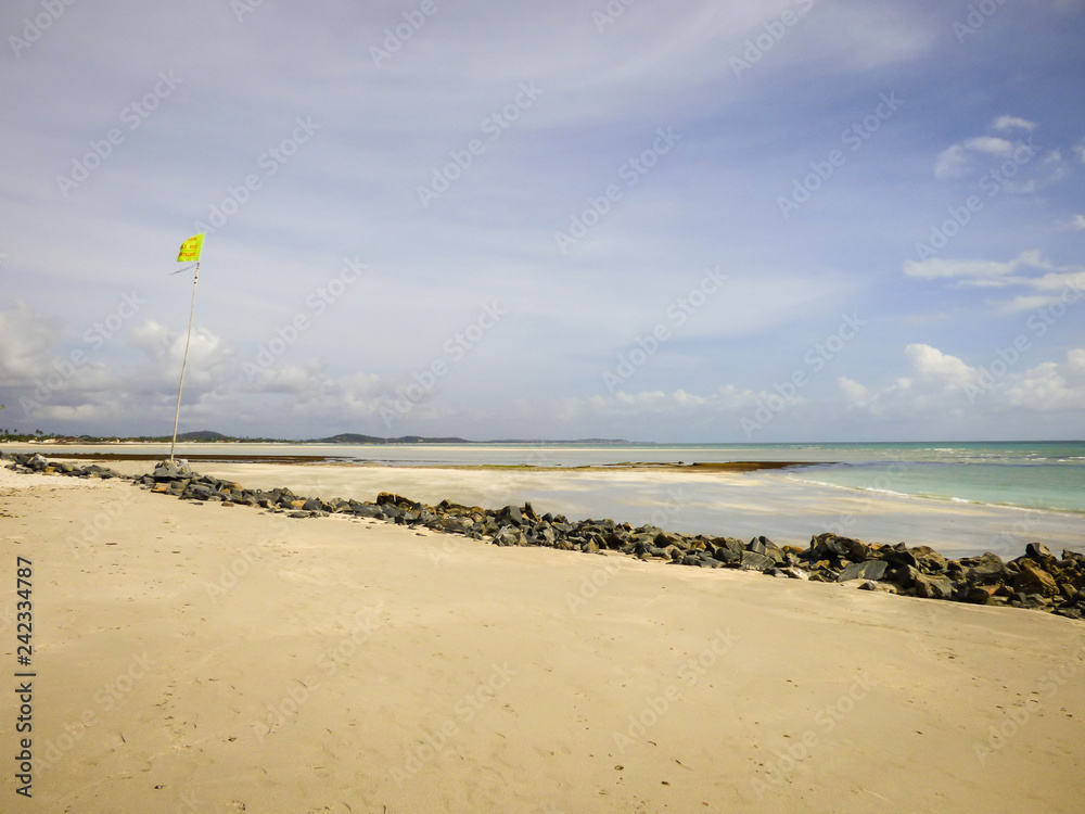 Pontal de Jaguaribe beach during low tide - Ilha de Itamaraca, Brazil