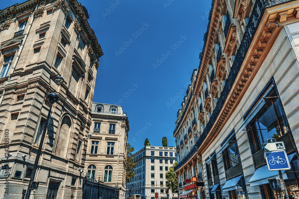Luxury buildings on Champs Elysees in Paris