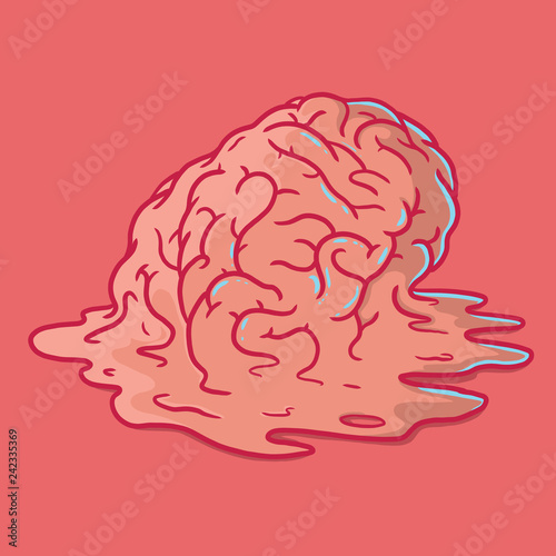 vector illustration of human brain  knowledge  tired  depression design concept