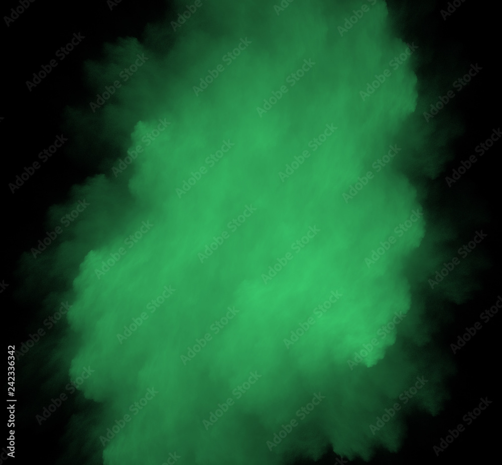 Ufo green blurred fractal background. Fantasy fractal texture. Digital art. 3D rendering. Computer generated image.