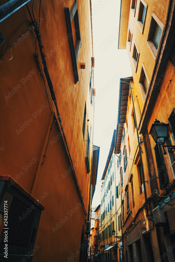 Narrow street in Pisa