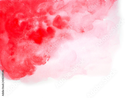 Abstract red watercolor on white background, abstract watercolor background, vector illustration