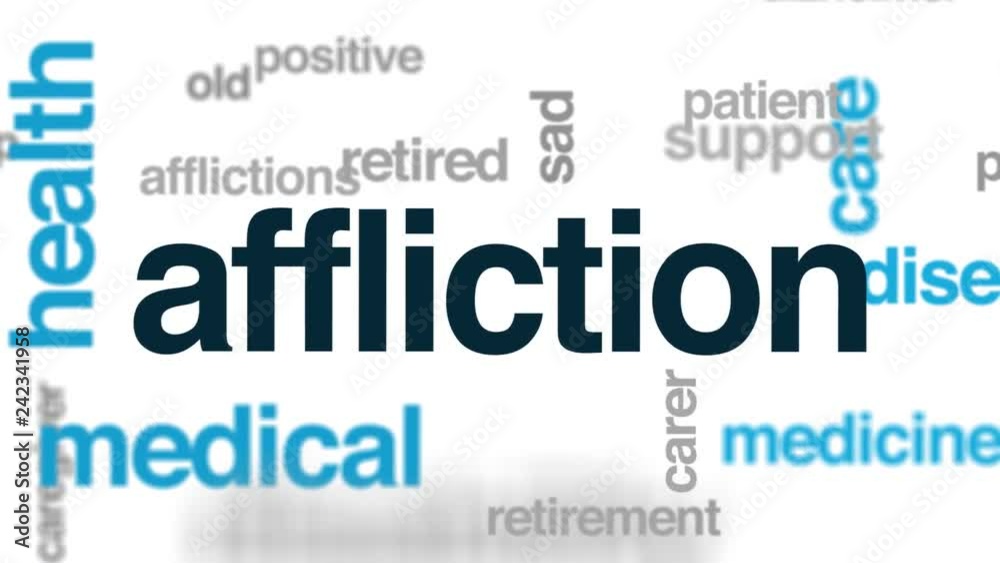 Affliction animated word cloud. Kinetic typography. Affliction animated word cloud. Kinetic typography.
