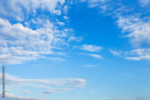 blue sky background texture with white clouds.