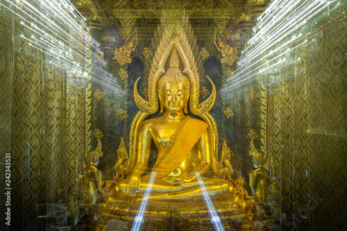 Beautiful Golden Buddha statues at Wat Phra Si Rattana Mahathat also colloquially referred to as Wat Yai is a Buddhist temple (wat) It is a major tourist attraction Phitsanulok,Thailand.