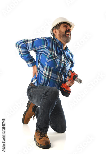 Construction worker getting injured