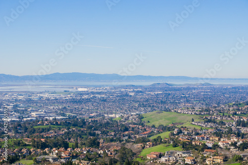 View towards the towns of East San Francisco bay from the trail to Mission Peak, California © Sundry Photography