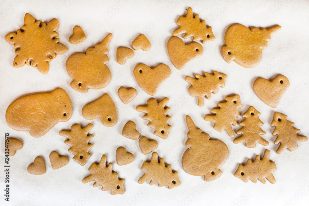 Many gingerbreads are on white background. Many gingerbreads are on white background.