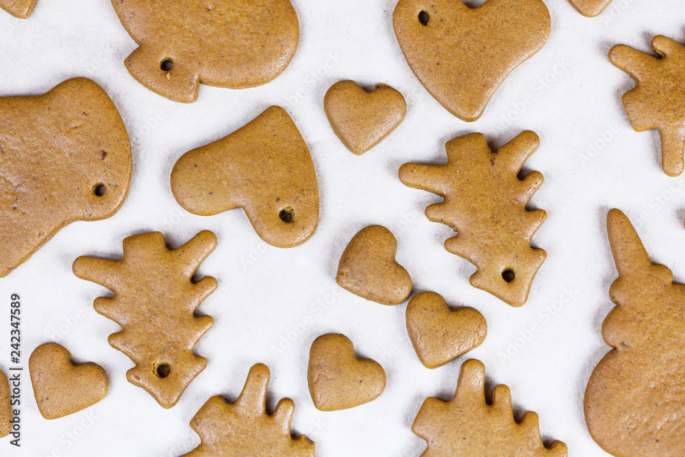 Many gingerbreads are on white background. Many gingerbreads are on white background.