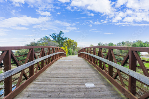 Bridge in Shoreline Park, Mountain View, Silicon Valley, south San Francisco bay, California © Sundry Photography