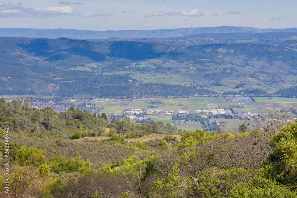 View towards Napa Valley from Sugarloaf Ridge State Park, Sonoma County, California