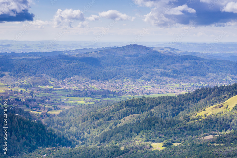 View towards Sonoma Valley from Sugarloaf Ridge State Park, Sonoma County, California