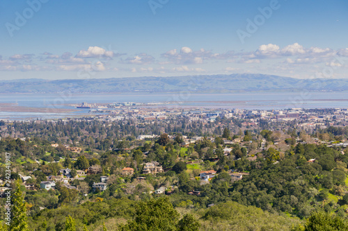 Aerial view of Redwood City, Silicon Valley, San Francisco bay, California photo
