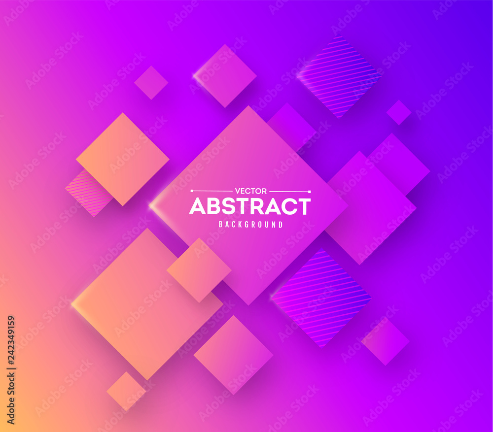 Fototapeta premium Abstract background with 3d cubes and squares vector illustration