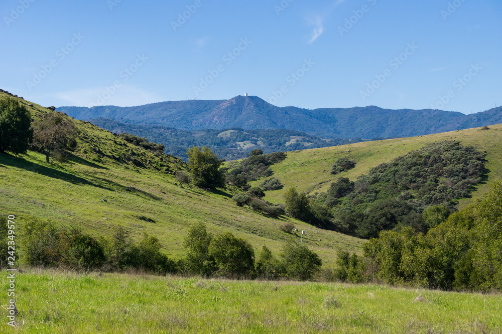 View towards Mount Umunhum from Santa Teresa Park, Santa Cruz mountains, California