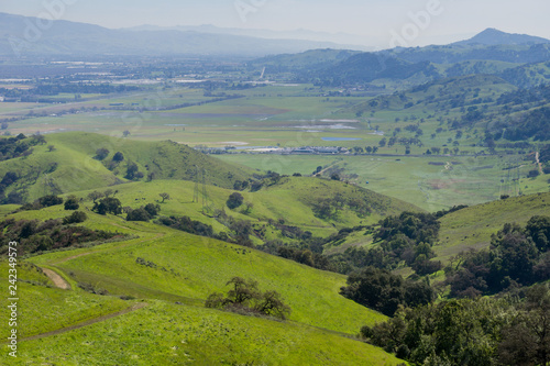 Fototapeta Naklejka Na Ścianę i Meble -  View over the valley south of San Jose from Santa Teresa park, Santa Clara county, California