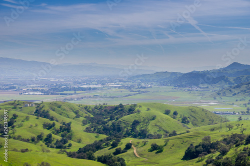 View over the valley south of San Jose from Santa Teresa park, Santa Clara county, California