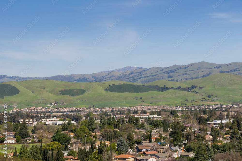View towards Mount Hamilton from Santa Teresa park, San Jose, south San Francisco bay area, California