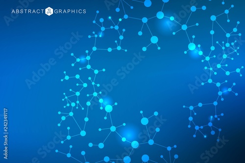 Big Data Visualization Background. Modern futuristic virtual abstract background. Science network pattern, connecting lines and dots. Global network connection vector.