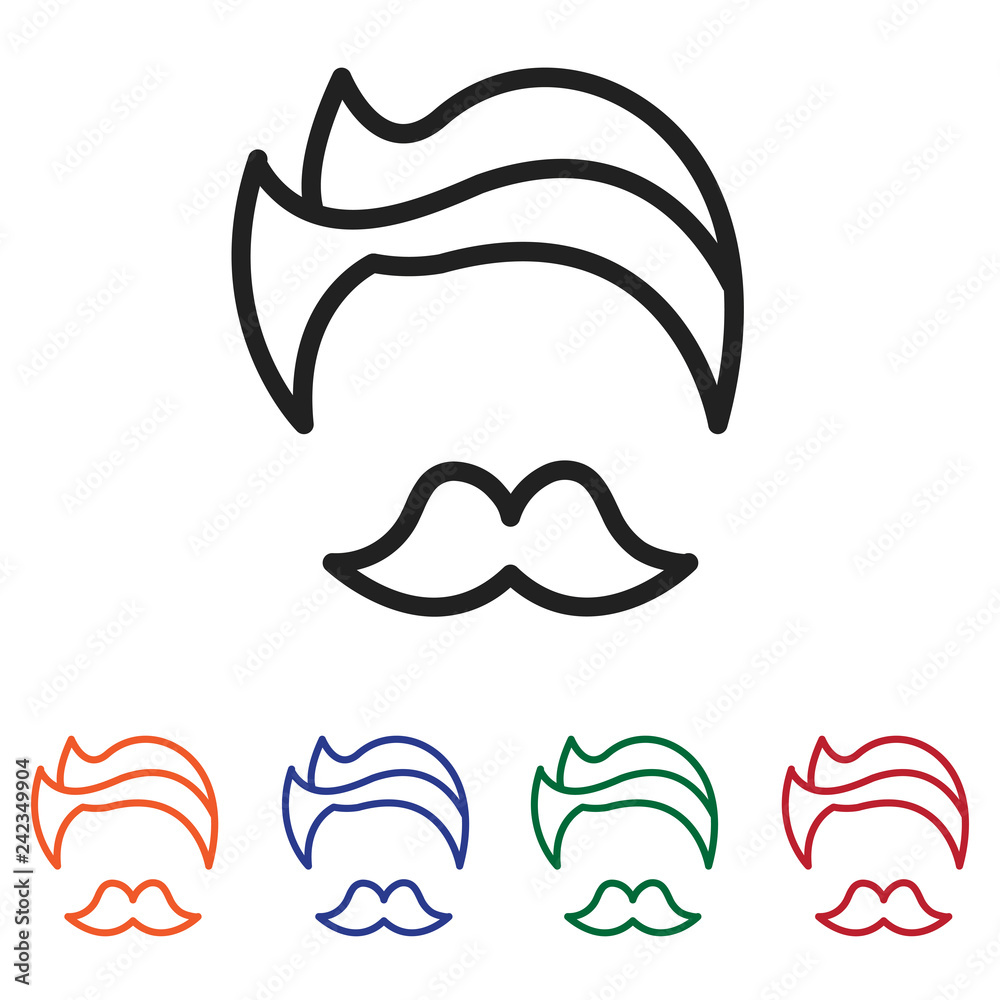 Barber Shop symbol with hair style and mustache icon vector Barber Shop symbol with hair style and mustache icon vector