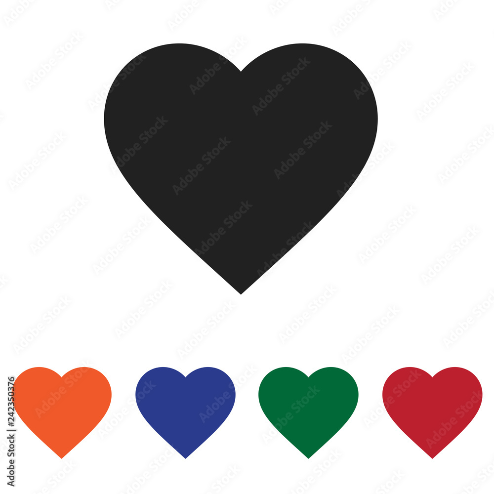 Filled Heart icon vector isolated on white background. Modern symbol in trendy flat style for mobile app and web design.