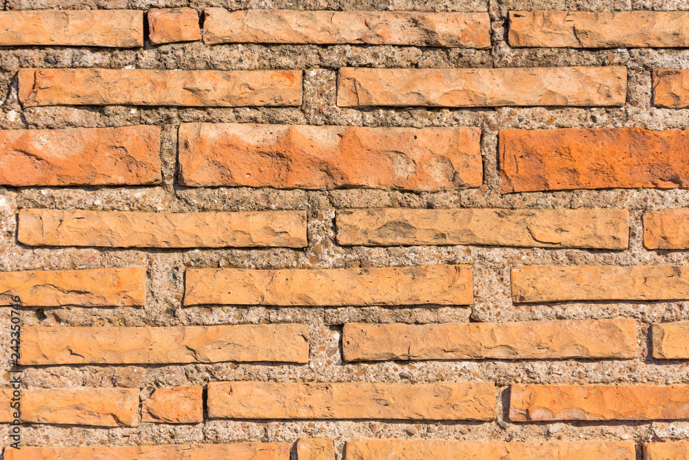Ancient orange red brick of ancient times texture. Ancient orange red brick of ancient times texture.