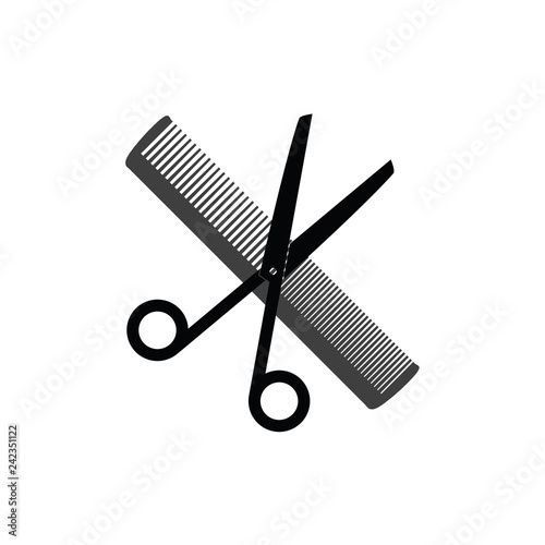 scissors and comb icon for hair salon vector
