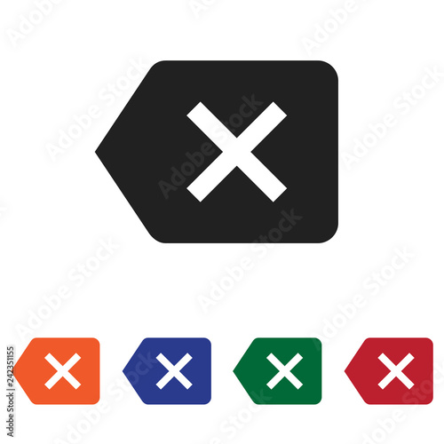 Filled Backspace icon vector isolated on white background. Modern symbol in trendy flat style for mobile app and web design.