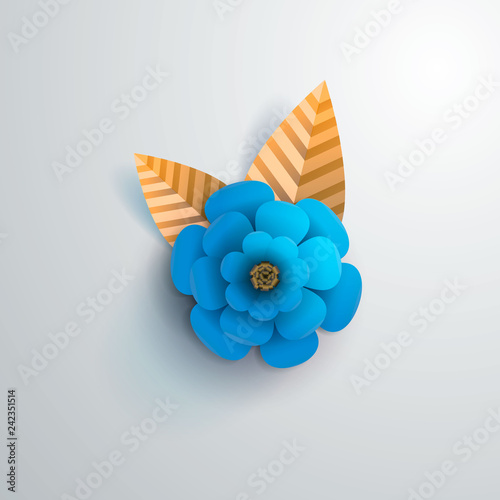 vector paper flower origami icon eps 10