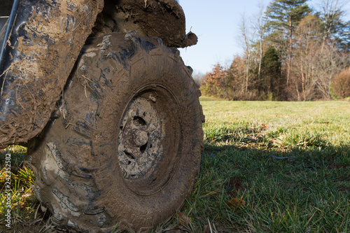 Muddy all-terrain vehicle tire