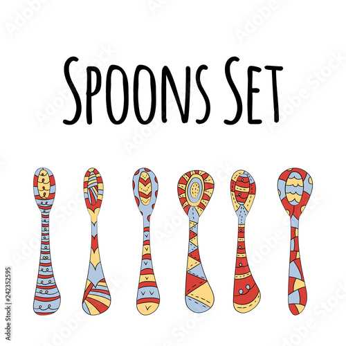 Vector set of dishes in Scandinavian style.