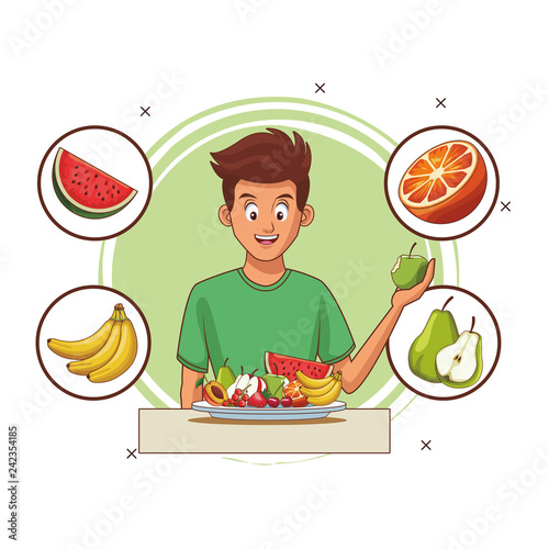 balanced diet young man