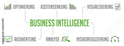 Business Intelligence Infografik Grün