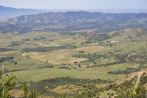 View down in the valley from the trail to south Chalone Peak,Pinnacles National Park, California