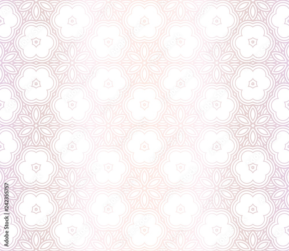 Decorative Ornament With Seamless Geometric Decoration. Symmetric Pattern . For Print Bandanna, Shawl, Tablecloth, Fabric Fashion, Scarf, Design. Vector