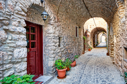 Fototapeta Naklejka Na Ścianę i Meble -  Traditional houses in Mesta of Chios, Greece