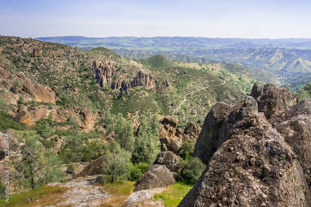 Hills and valleys in Pinnacles National Park, California