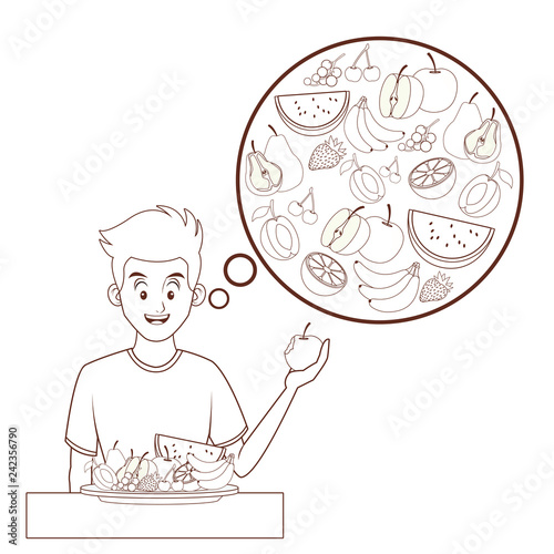 balanced diet young man