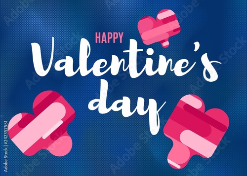bright poster valentines day with hearts