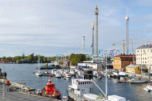 Amusement park Grona Lund in Stockholm, Sweden photo